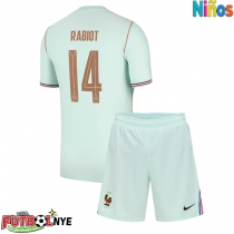 Camiseta Francia Adrien Rabiot #14 Visitante Equipación para niños Mundial 2026 manga corta (+ pantalones cortos)
